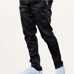 Major Threads Jastillana Men’s Black Satin Ankle Zip Trouser Pants Size M BNWT!